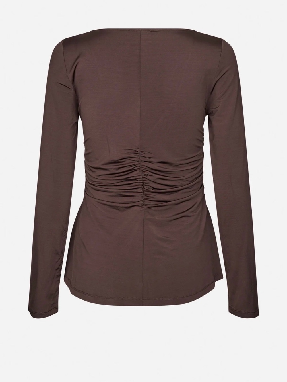 Baum und pferdgarten Ruched V-Neck Long-Sleeve Top in Brown size L NWT - Picture 5 of 5